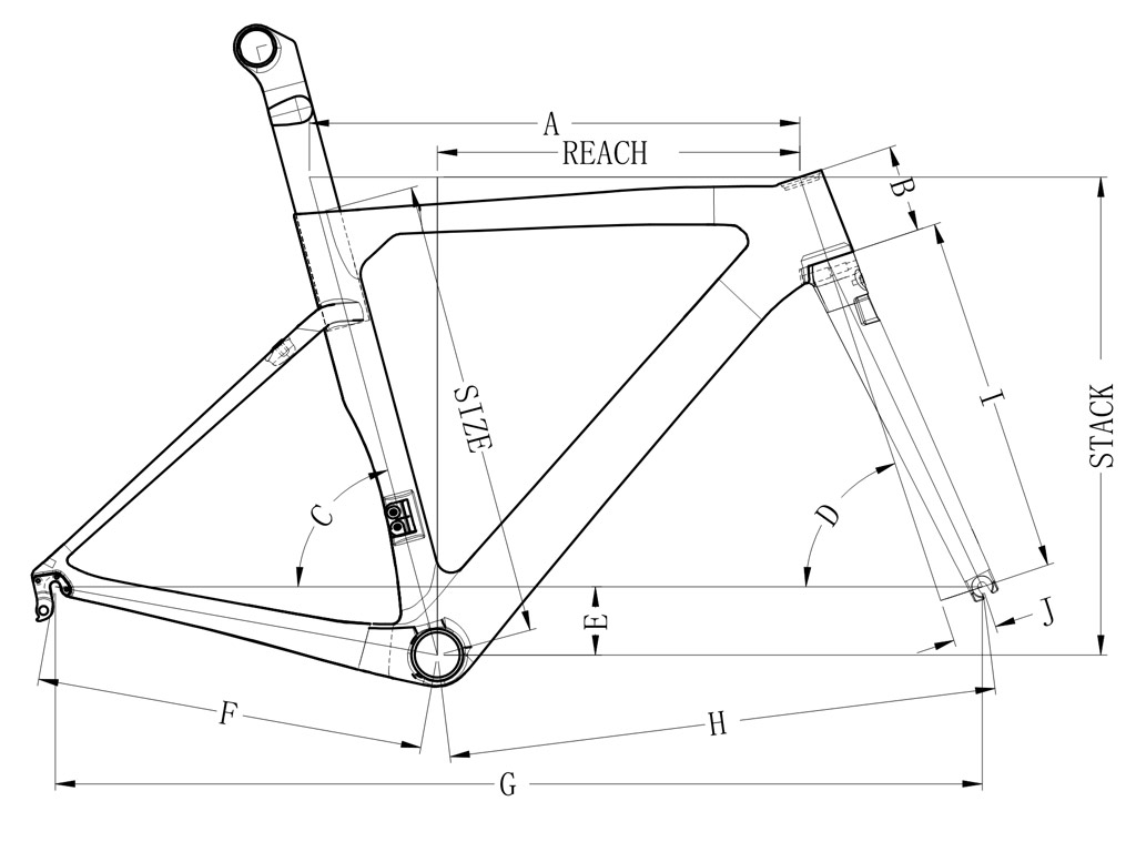 Fully Internal Cable Routing Carbon Disc Road Frame